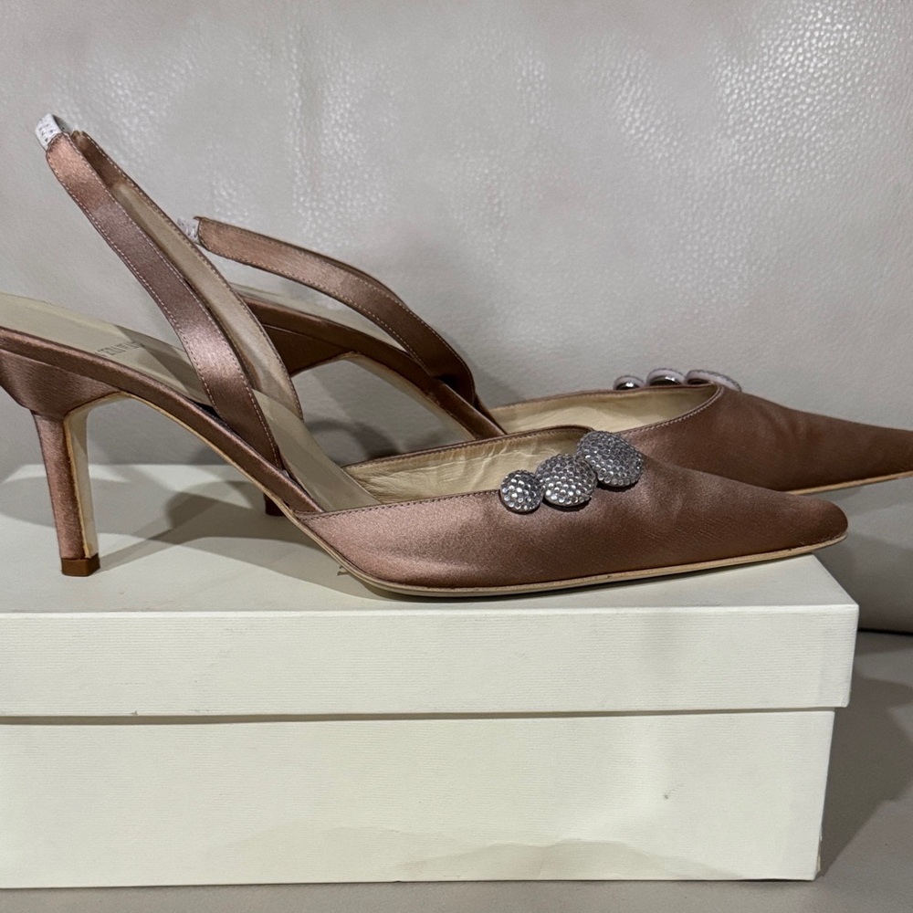 Elegant Satin Dusty Rose Slingback Heels